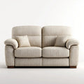 Beżowa sofa dwuosobowa z tapicerką tkaninową, 170 x 90 x 95 cm