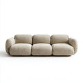 Beżowa sofa 3-osobowa z tapicerką poliestrową 240 × 100 × 75 cm