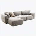 Lewostronna sofa narożna z tkaniny jasnoszara 280 × 165 × 85 cm