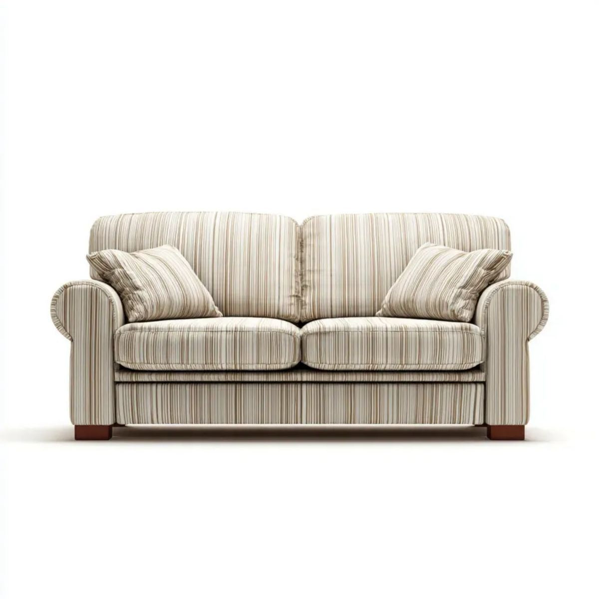 Dwuosobowa sofa tapicerowana beżowo-kremowo-brązowa 160 x 90 x 90 cm