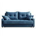 Granatowa trzyosobowa sofa welurowa 225 × 95 × 90 cm
