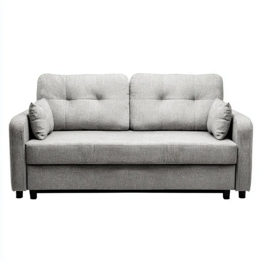 Dwuosobowa sofa z tapicerką poliestrową, jasnoszara, 170 x 85 x 85 cm