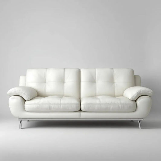 Dwuosobowa sofa z ekoskóry biała 190 × 90 × 92 cm