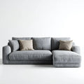 Szara sofa narożna w kształcie L z prawostronnym szezlongiem, tapicerowana tkaniną, 260 × 160 × 85 cm