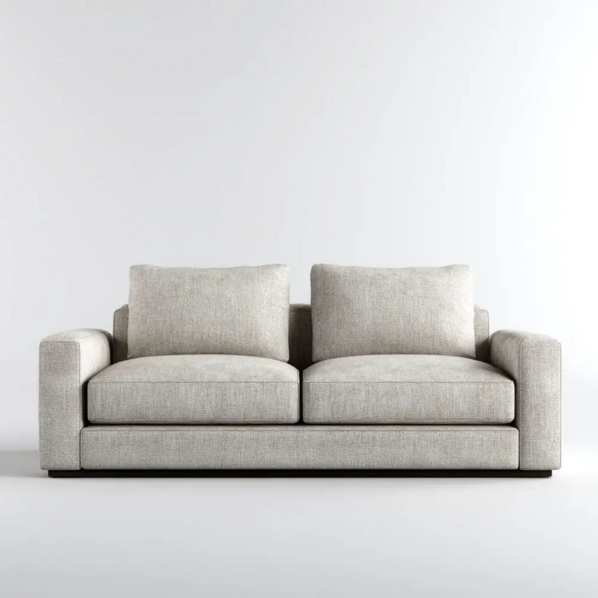 Dwuosobowa sofa jasnobeżowa z tapicerką poliestrową 180 x 90 x 85 cm
