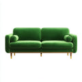 Zielona sofa dwuosobowa z weluru poliestrowego 180 x 85 x 85 cm
