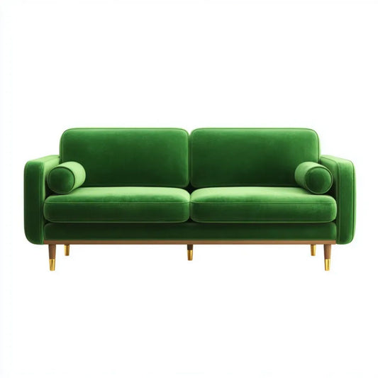 Zielona sofa dwuosobowa z weluru poliestrowego 180 x 85 x 85 cm