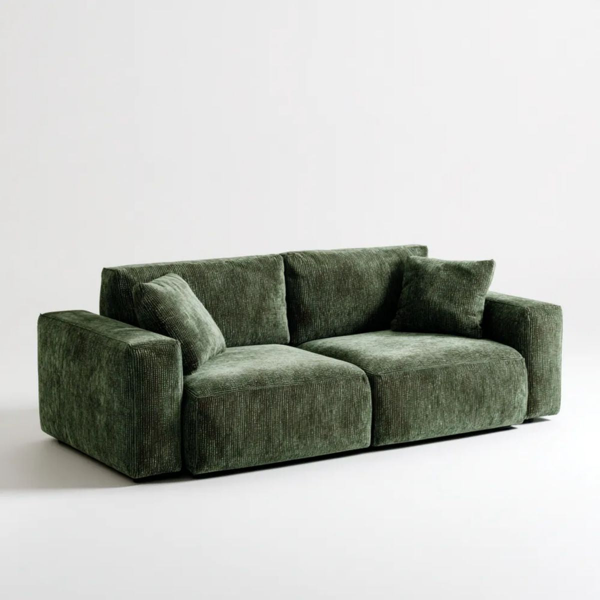 Dwuosobowa sofa sztruksowa ciemnozielona 190 x 95 x 75 cm
